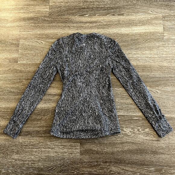 NWOT Lululemon Extra Mile Long Sleeve Top Size 2 Black White Luon Running‎ Shirt - Picture 4 of 16
